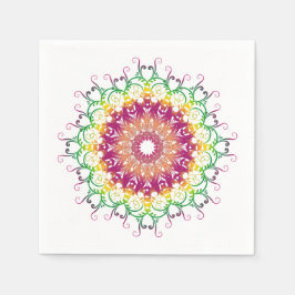 Etnisk blommigt mandala. pappersservett