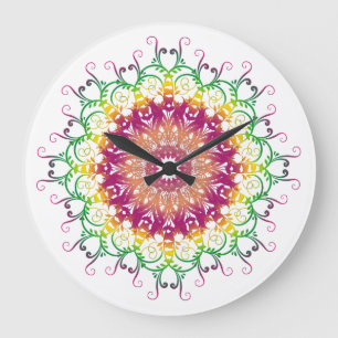 Etnisk blommigt mandala. stor klocka