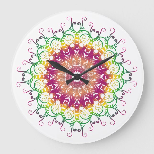 Etnisk blommigt mandala. stor klocka (Framsida)