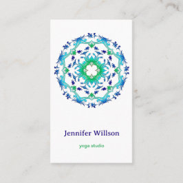 Etnisk blommigt mandala. text. affärskort visitkort