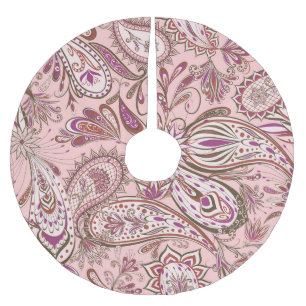 Etnisk Blommigt: Oriental Paisley Design. Julgransmatta Borstad Polyester