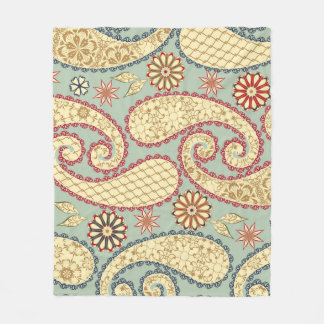 Etnisk blommigt, paisley vintage stil. fleecefilt