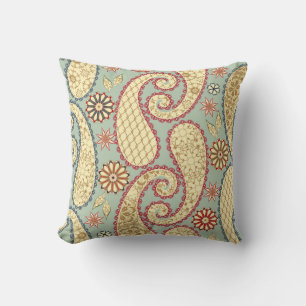 Etnisk blommigt, paisley vintage stil. kudde