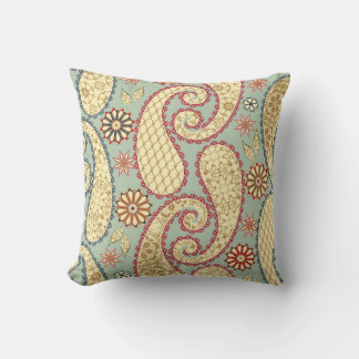 Etnisk blommigt, paisley vintage stil. kudde