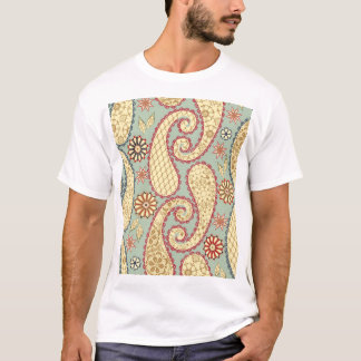 Etnisk blommigt, paisley vintage stil. t shirt