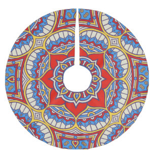 Etnisk blommigt, sömlös bohemisk mönster. julgransmatta borstad polyester
