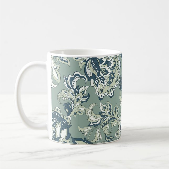 Etnisk blommigt, sömlös mönster. folresc batik ell kaffemugg (Vänster)