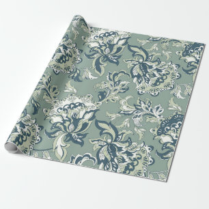 Etnisk blommigt, sömlös mönster. folresc batik ell presentpapper
