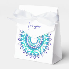 Etnisk Blommigt Turcos Mandala. Presentaskar