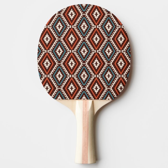 Etnisk bohemisk fashionabel sjölös ornament pingisracket (Framsidan)