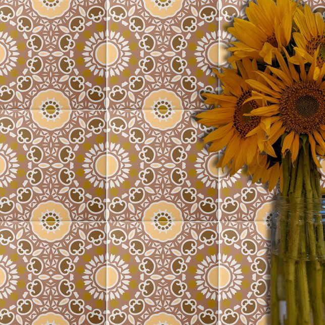 Etnisk bohemisk kaleidoskopisk Mönster Kakelplatta (Skapare uppladdad)