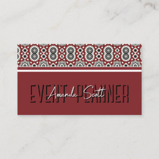 Etnisk Burgunder Sindhi Ajrak Stamdesign Visitkort