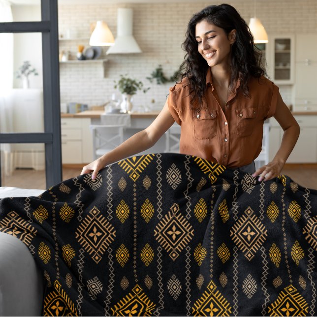 Etnisk design för Mönster Boho Fleecefilt (Skapare uppladdad)