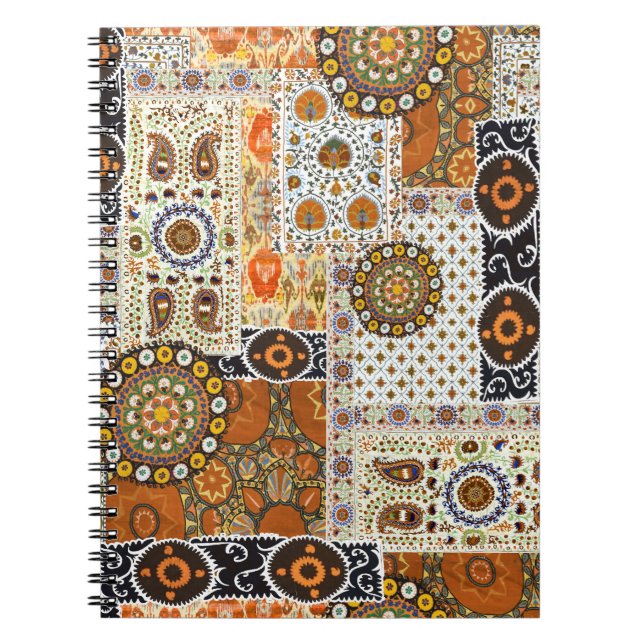Etnisk digital Abstrakt: Sömlös Mönster Anteckningsbok (Framsidan)