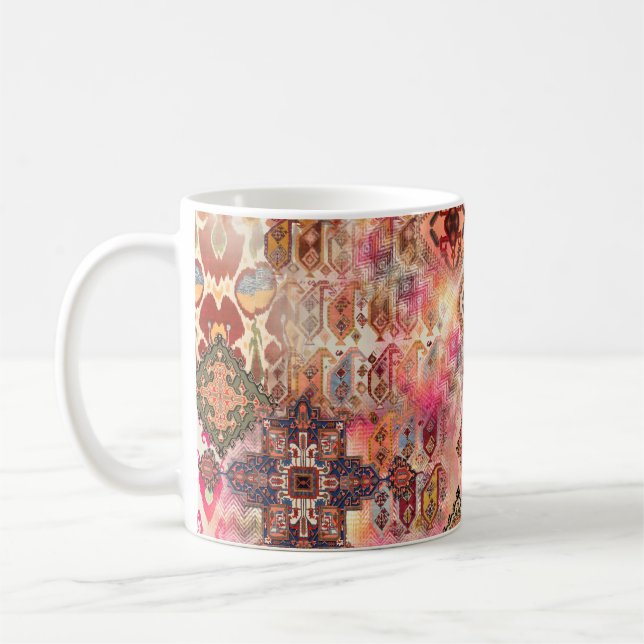 Etnisk digital Abstrakt Sömlös Mönster Kaffemugg (Vänster)