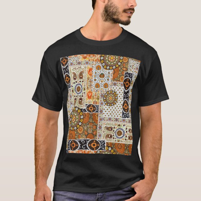Etnisk digital Abstrakt: Sömlös Mönster T Shirt (Framsida)