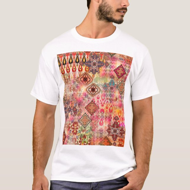 Etnisk digital Abstrakt Sömlös Mönster T Shirt (Framsida)