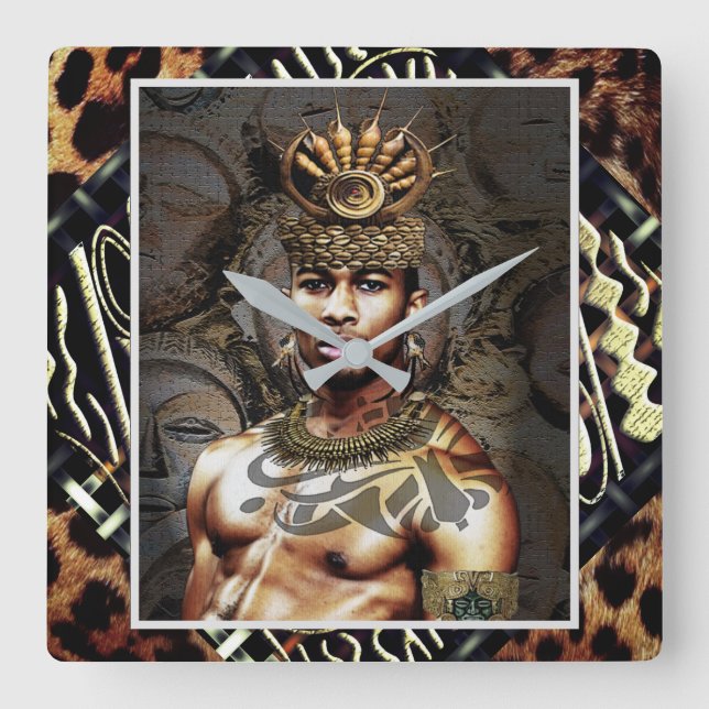 Etnisk Fyrkantig Klocka (Framsida)