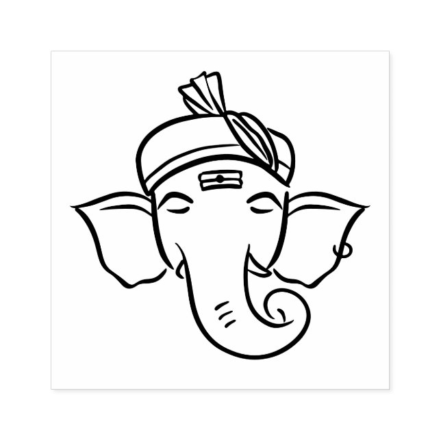 Etnisk Ganesha | Indisk Gud Ritning Stämpel (Tryck)