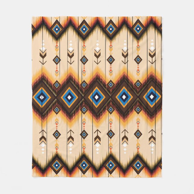 Etnisk geometri: abstrakt mönster design. fleecefilt (Framsidan)