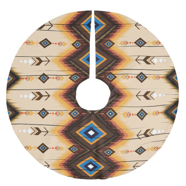 Etnisk geometri: abstrakt mönster design. julgransmatta borstad polyester (Framsidan)