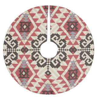 Etnisk geometri: Abstrakt sömlös Julgransmatta Borstad Polyester