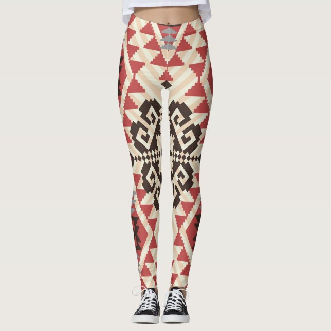 Etnisk geometri: Abstrakt sömlös Leggings (Framsida)