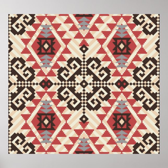 Etnisk geometri: Abstrakt sömlös Poster (Framsidan)