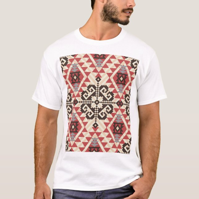 Etnisk geometri: Abstrakt sömlös T Shirt (Framsida)