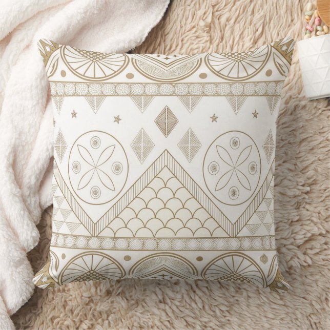 Etnisk geometrisk Blommigt Stam Sömlös Mönster 2 Kudde (Filt)