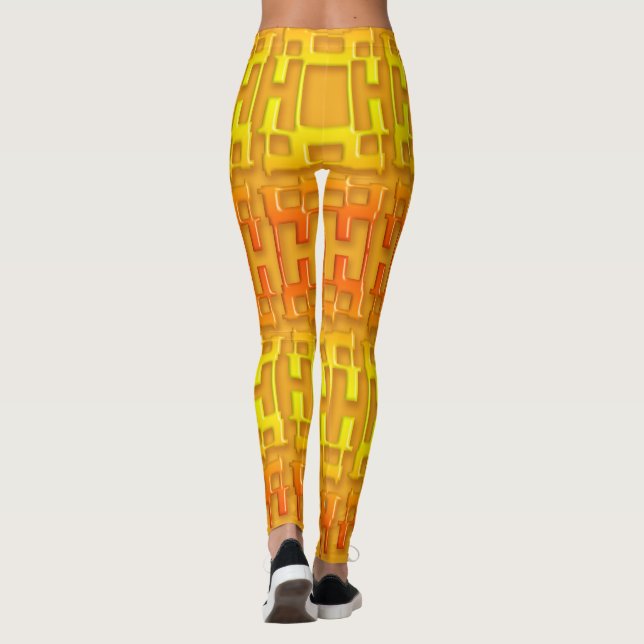 Etnisk geometrisk orange modell leggings (Baksida)