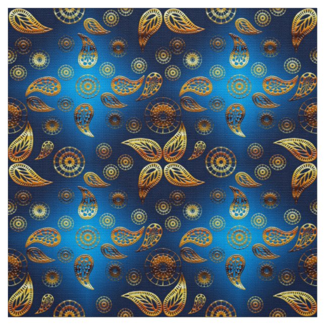 Etnisk guld- paisley modell tyg (Provkarta)