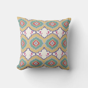 Etnisk ikat chevron mönster, bakgrund Traditionell Kudde