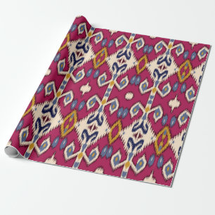 Etnisk ikat chevron mönster, bakgrund Traditionell Presentpapper
