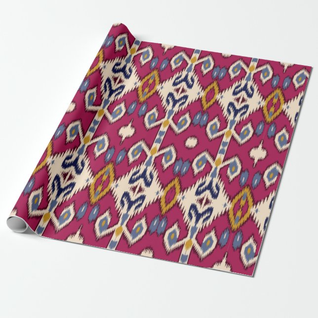 Etnisk ikat chevron mönster, bakgrund Traditionell Presentpapper (Utrullad)