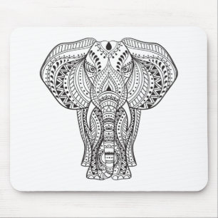 Etnisk indisk elefant musmatta