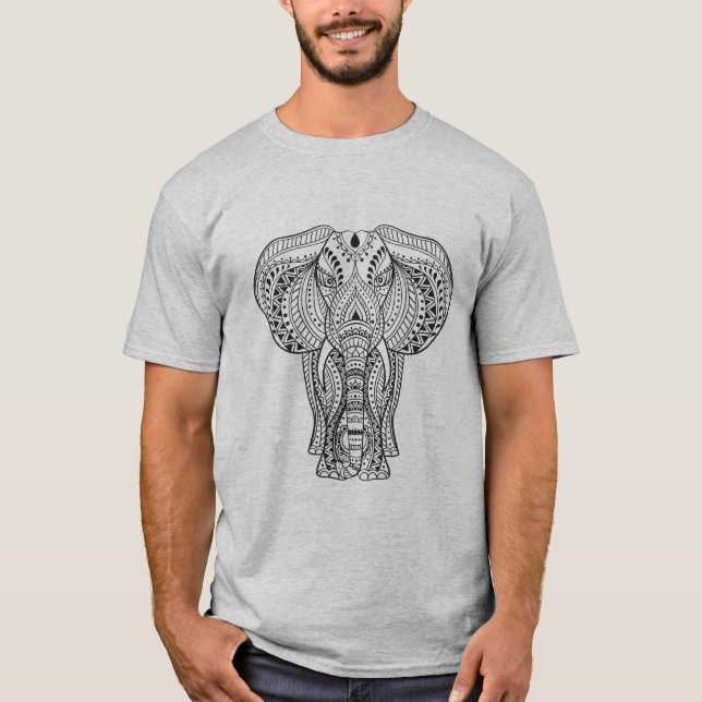 Etnisk indisk elefant t-shirt (Framsida)