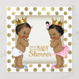 Etnisk könsbestämmande baby shower inbjudningar