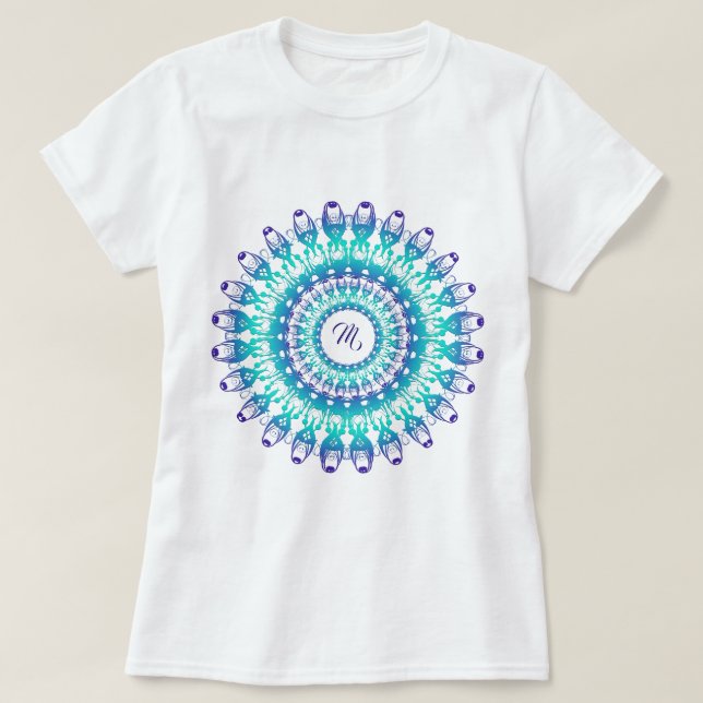 Etnisk krickamandala. monogram. tröja (Design framsida)