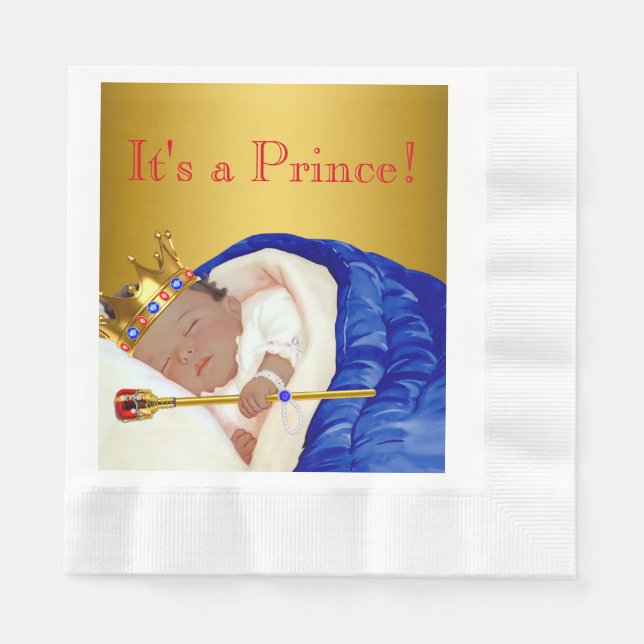 Etnisk kunglig prins baby shower pappersservett (Framsidan)