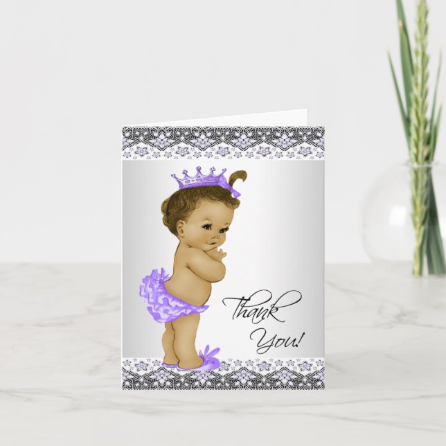 Etnisk Lila Princess Baby Shower Tack (Framsida)