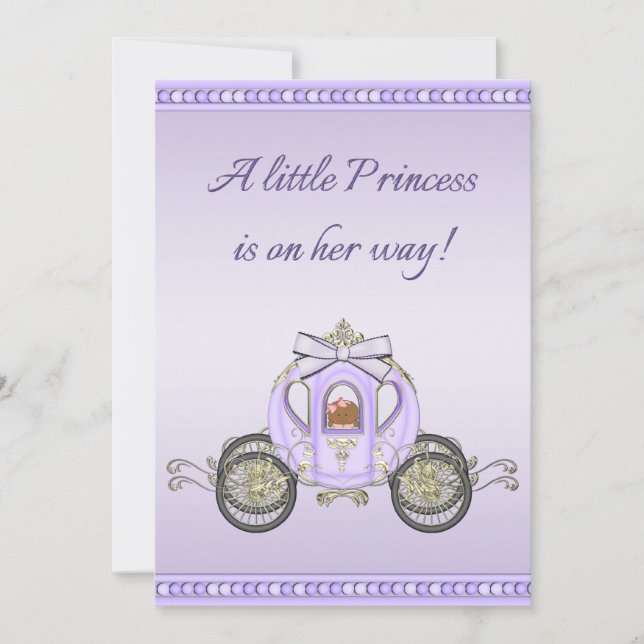 Etnisk Lila Princess Coach Girls Baby Shower Inbjudningar (Framsida)