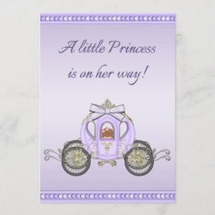 Etnisk Lila Princess Coach Girls Baby Shower Inbjudningar