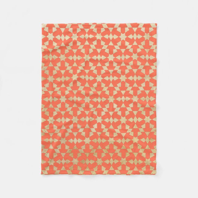 Etnisk marockansk geometrisk Mosaic Mönster Fleecefilt (Framsidan)