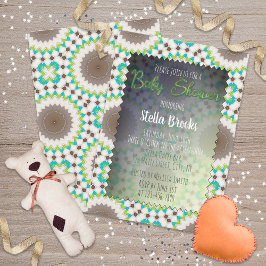 Etnisk mosaik Kön Neutral babystötare Inbjudningar