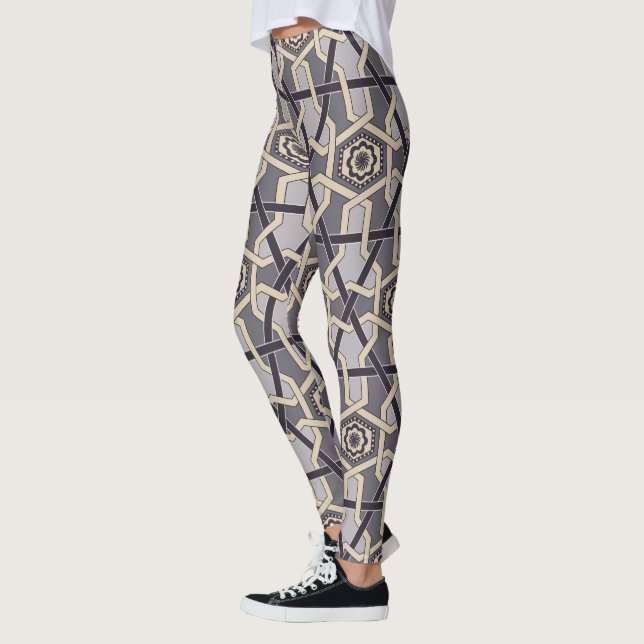 Etnisk orientalisk prydnadsbrodery decor Mönster Leggings (Vänster)