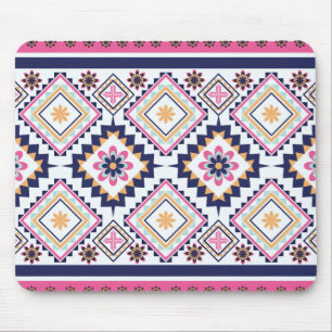 Etnisk Paisley Ornamentalt Blommigt Kakel Mönster Musmatta