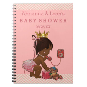 Etnisk Princess på den mobila baby showergästbok Anteckningsbok
