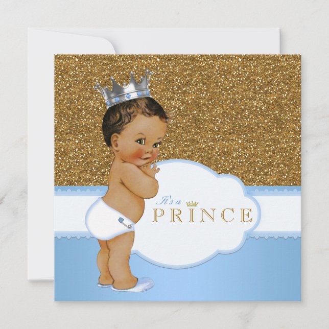 Etnisk prins baby shower inbjudningar (Framsida)