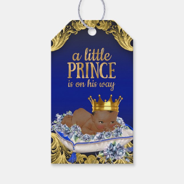 Etnisk Prins Baby Shower Presentetikett (Framsidan)